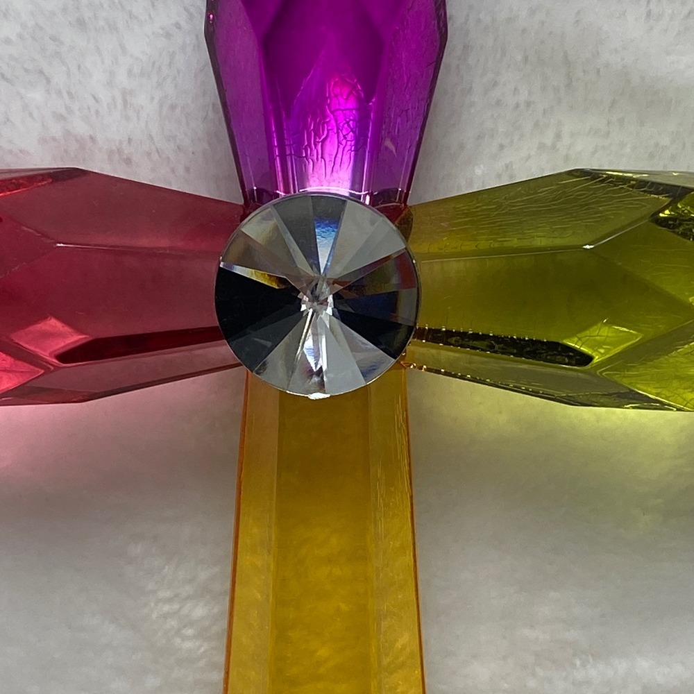 Multi Color Ganz Crystal Expressions Cross Christmas Ornament Suncatcher - Picture 9 of 13